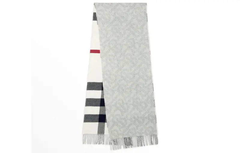 Burberry Knit Scarves Men's Gray