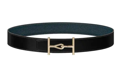 HERMES Jumbo Cow Leather Belts Men's Width 3.8cm