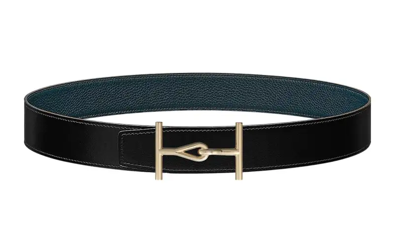 HERMES Jumbo Cow Leather Belts Men's Width 3.8cm