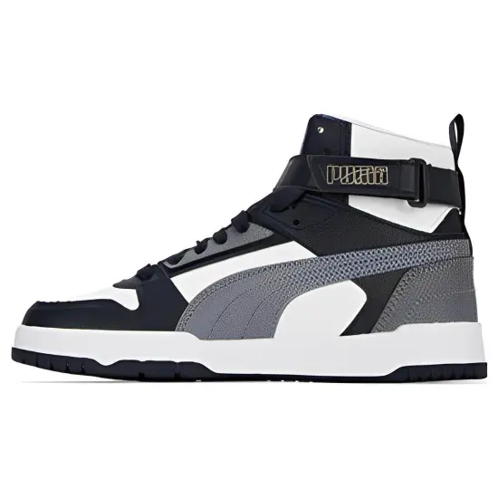 PUMA RBD Game Skateboarding Shoes Unisex High-top Black/white/gray