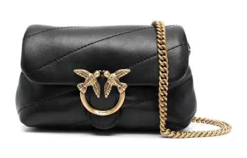 PINKO Quilted Leather Shoulder Bag, Crossbody Bag Regular Women's Black