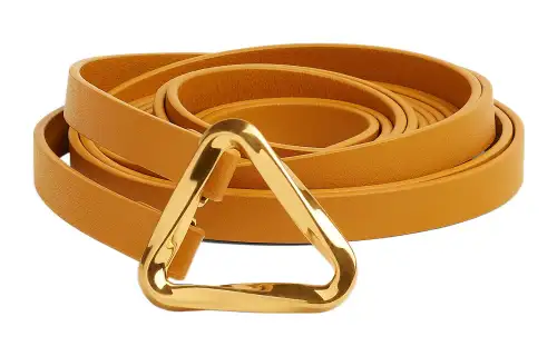 Bottega Veneta Cow Leather Belts Women's Yellow Width 2cm