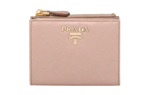 PRADA Saffiano Leather Wallet Small Women's Pink