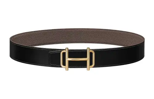HERMES Royal Calfskin Leather Belts Men's Width 3.8cm