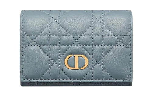 DIOR Calfskin Wallet Extra Small Women's Blue