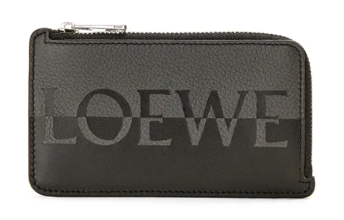 LOEWE Calfskin Card Holder, Wallet Men's Anthracite/Black