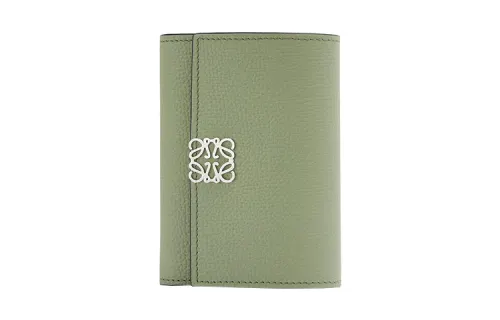 LOEWE Anagram Calfskin Wallet Small Women's Green