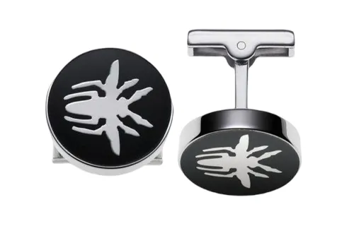 DIOR 925 Silver Resin Cufflinks Men's Black