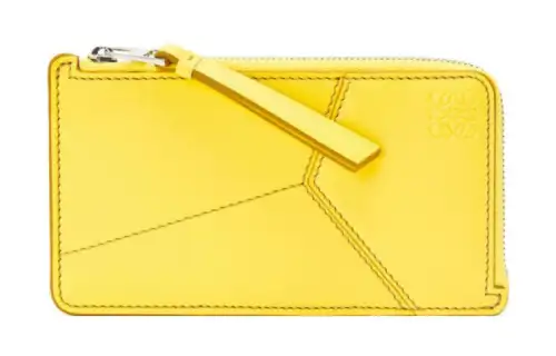 LOEWE Puzzle Smooth Cow Leather Card Holder, Wallet Men's Yellow