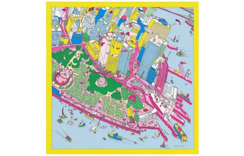 HERMES Silk Scarf Women's Orange/Pink