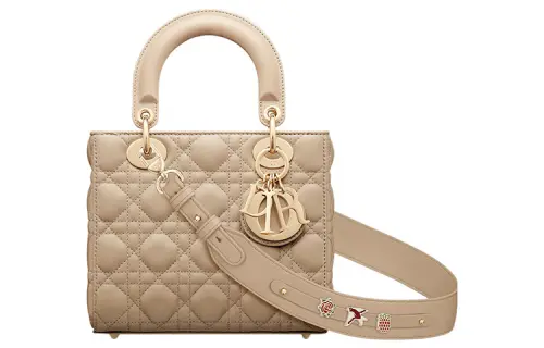 DIOR Lady Dior Sheepskin Handbag Shoulder Bag, Crossbody Bag, Handbag Small Women's Sand