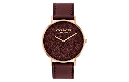 COACH PERRY Wrist Watches Quartz Movement Leather Strap Red Watch Dial Women's Watch Baby's Breath