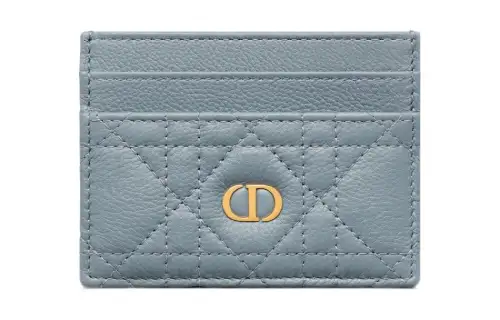 DIOR Soft Calfskin Card Holder Card Holder Women's Blue