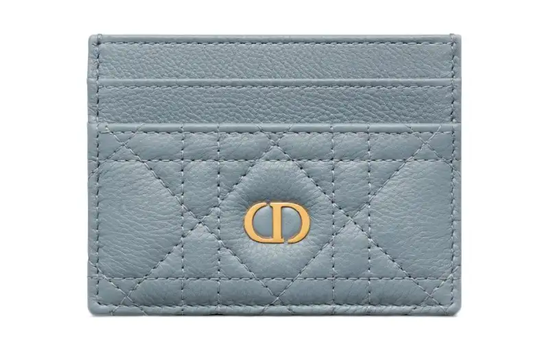 DIOR Soft Calfskin Card Holder Card Holder Women's Blue