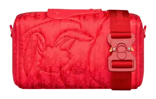 DIOR Technical Fabric Shoulder Bag, Crossbody Bag Women's Red
