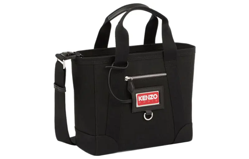 KENZO Logo Detailed Zipped Shoulder Bag