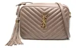 SAINT LAURENT LOU Calfskin Camera Bag, Crossbody Bag, Shoulder Bag Women's Dove Gray