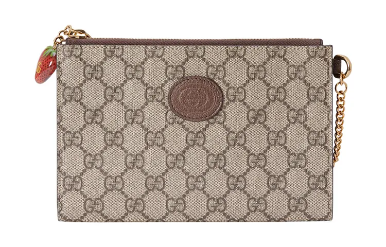GUCCI Savoy Canvas Handbag Clutch Wallet Women's Brown