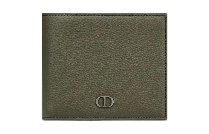 DIOR Grain Calfskin Wallet Men's Green