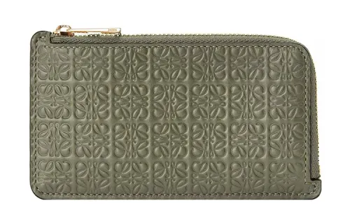 LOEWE Cow Leather Card Holder Women's Green