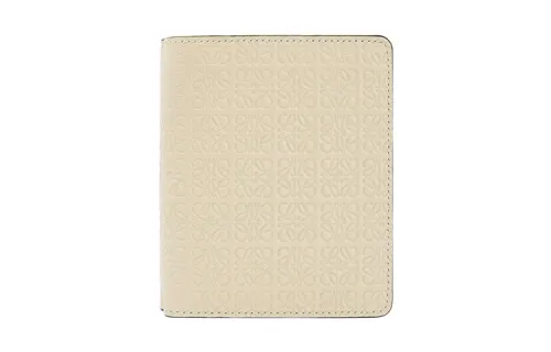 LOEWE Embossed Silk Calfskin Wallet Women's White