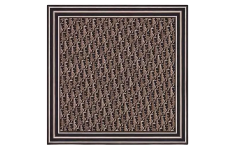 DIOR Silk Scarf Men's Brown/Black