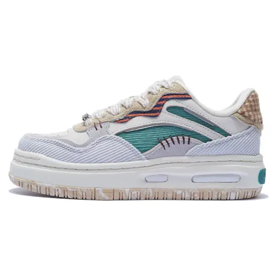 LINING Future C1 Skateboard Shoes Women's Low-Top White Gray/Cyan/Brown