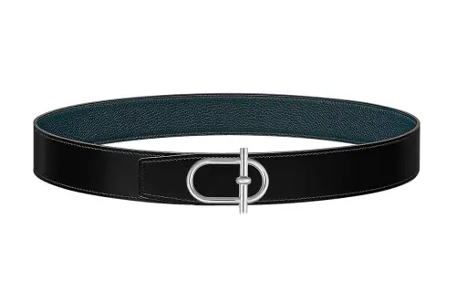 HERMES Togo Cow Leather Belts Men's Width 3.8cm
