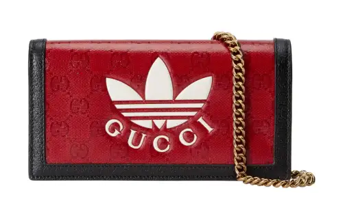 GUCCI Adidas Originals Collaboration Canvas With Leather Shoulder Bag, Crossbody Bag, Wallet Women's Red/Black