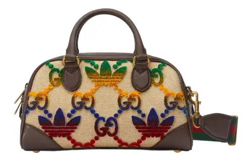 GUCCI Adidas Originals Collaboration Velvet With Canvas And Leather Handbag, Shoulder Bag, Crossbody Bag, Travel Bag