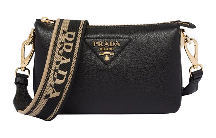 PRADA Leather Crossbody Bag, Shoulder Bag Women's Black