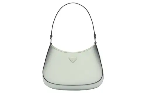 PRADA Cleo Leather Hobo Bag, Handbag, Shoulder Bag Women's Gradient Green