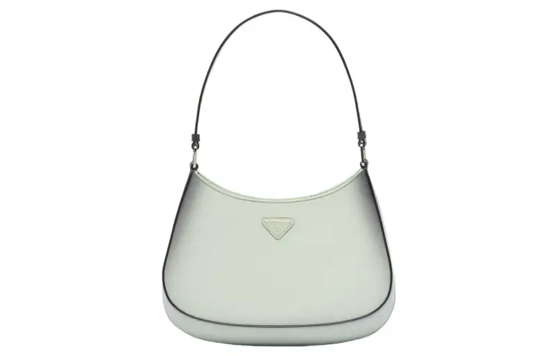 PRADA Cleo Leather Hobo Bag, Handbag, Shoulder Bag Women's Gradient Green