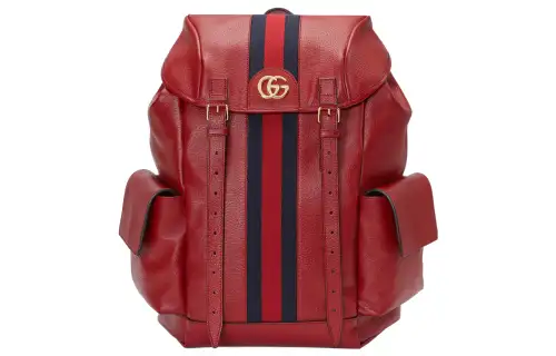 GUCCI Ophidia Leather Backpack Men's Red