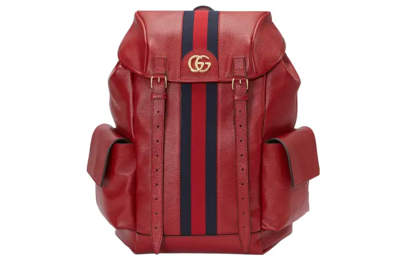 GUCCI Ophidia Leather Backpack Men's Red