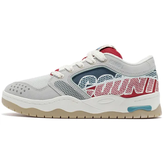 LINING CF Tracing Skateboard Shoes Men Low-Top Light Stone Gray/Daylily Red/Night Shadow Blue