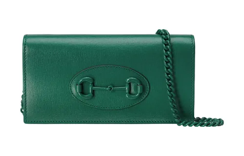 GUCCI Horsebit 1955 Leather WOC Mini Bag Shoulder Bag, Crossbody Bag Small Women's Green
