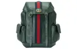 GUCCI Ophidia Leather Backpack Medium Men's Green