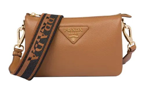 PRADA Leather Crossbody Bag, Shoulder Bag Women's Brown