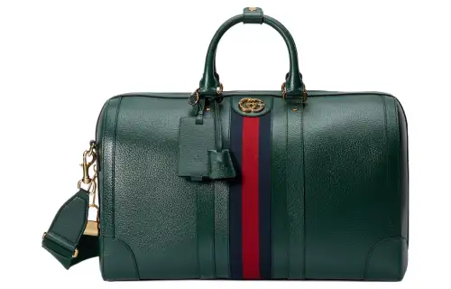 GUCCI Savoy Leather Handbag, Shoulder Bag, Crossbody Bag, Travel Bag Small Men's Green
