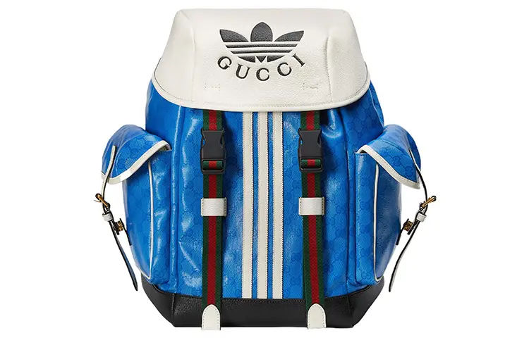 GUCCI Adidas Originals Collaboration Canvas Backpack Men's Blue/White