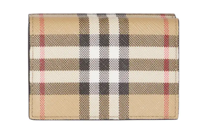 Burberry VINTAGE Smooth Leather Wallet, Card Holder, Wallet Men's Beige