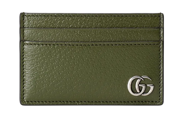 GUCCI GG Marmont Leather Card Holder Card Holder Men's Forest Green