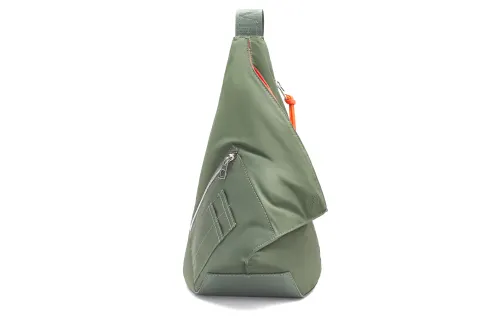 LOEWE Anton Nylon With Calfskin Crossbody Bag, Shoulder Bag Men's Khaki Green