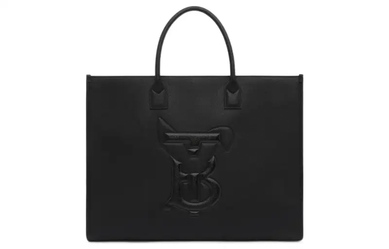 Burberry Calfskin Tote Bag, Shopping Bag, Handbag Men's Black
