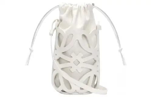 LOEWE Anagram Calfskin With Nappa Leather Shoulder Bag, Crossbody Bag Women's White