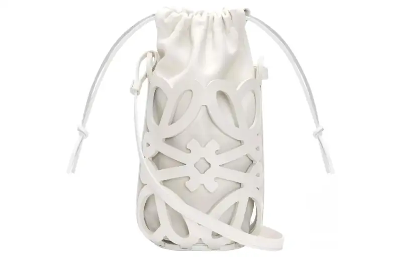 LOEWE Anagram Calfskin With Nappa Leather Shoulder Bag, Crossbody Bag Women's White