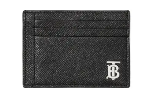 Burberry Grain Calfskin Card Holder Men's Black