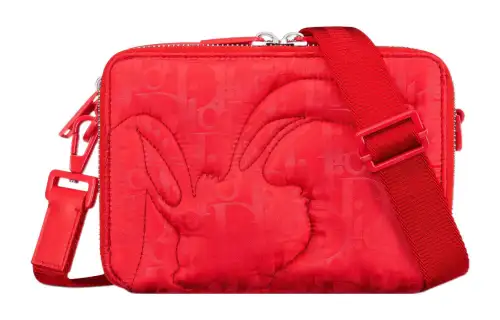 DIOR Leather Crossbody Bag, Shoulder Bag Unisex Red