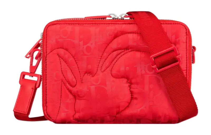 DIOR Leather Crossbody Bag, Shoulder Bag Unisex Red